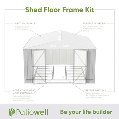 10x10 FT Outdoor Storage Shed with Floor Frame