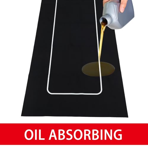 Motorcycle Mat Garage Floor Rug Washable Parking Mats for Garage Floors Non Slip Oil Absorbent Pad Rubber Backing Layer Protects Floor