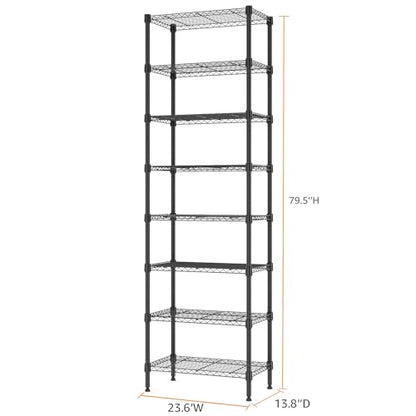 8 Tier 2000 lbs Storage Rack Metal Wire Shelving Unit (8 Count)