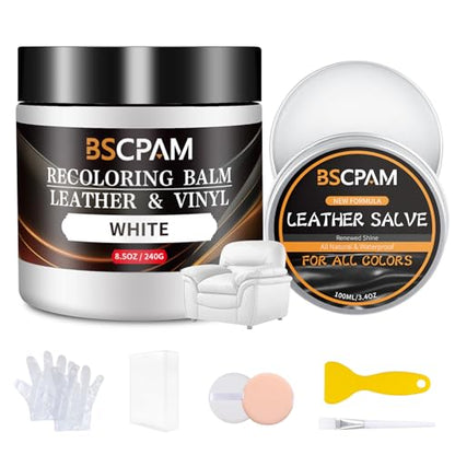 White Leather Recoloring Balm with 100ml Mink Oil