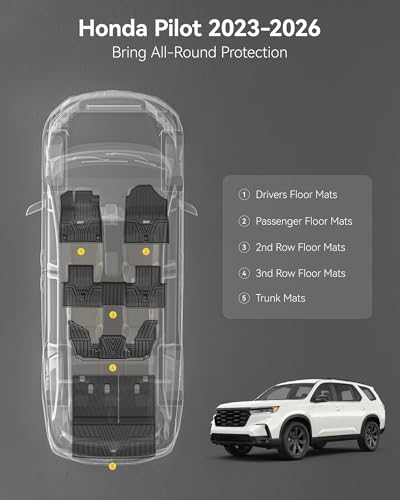 Floor Mats & Seat Back Mat & Cargo Liner Fit for Honda Pilot 2023