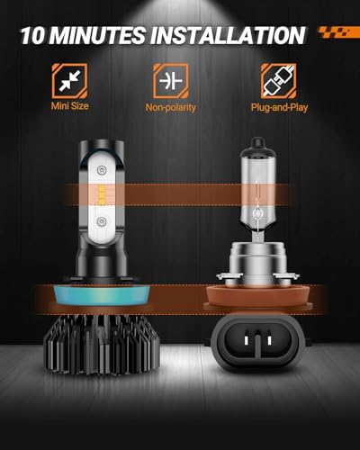 H11 H16 H8 LED Fog Light Bulbs Yellow (2 Count)