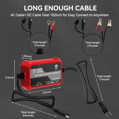 2 Pack] FOVAL Fully Automatic Trickle Charger (2 Count)