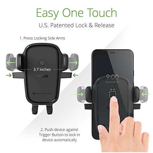 Car Charger Easy One Touch Wireless 2 Qi Charging CD Slot + Air Vent Combo Phone Mount for iPhone