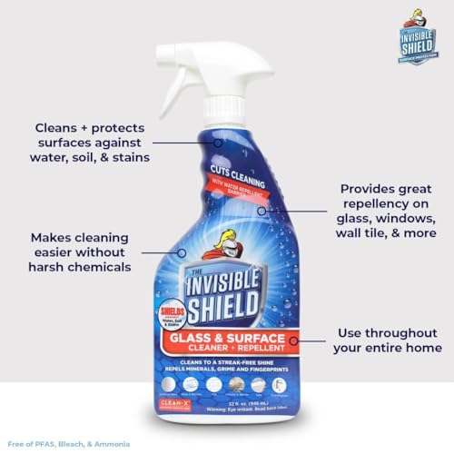 Glass & Surface Cleaner 32 fl. oz. Cleans and Protects on multi surfaces by UNELKO (96 Fl Oz )
