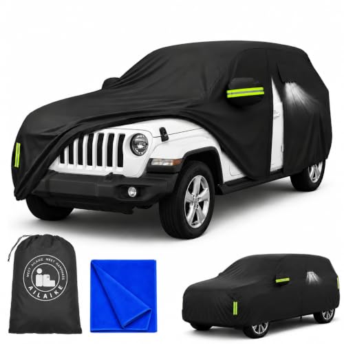 Car Cover Waterproof All Weather Fit for Jeep Wrangler 4 Door