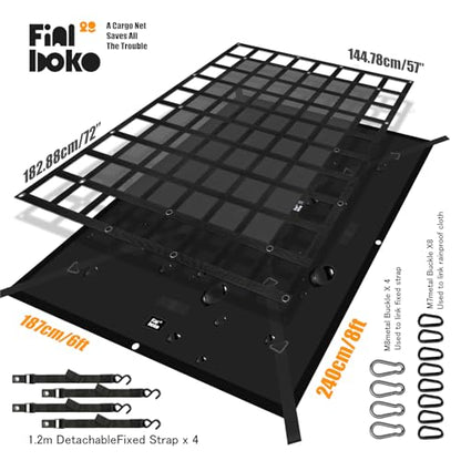 Heavy Duty Cargo Net for Pickup Truck Bed