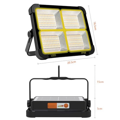 Portable LED Work Solar Light 100W 16500mAh 10000 LM with Stepless Brightness Job Site Battery Rechargeable LED Floor Light for Emergency Worklight for Hurricane