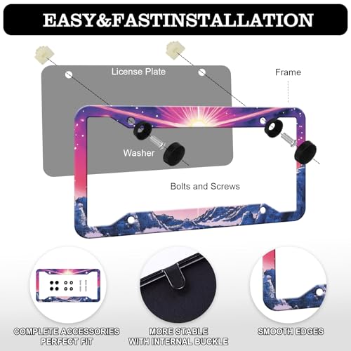 Sunset Mountain Anime License Plate Frames