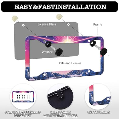 Sunset Mountain Anime License Plate Frames