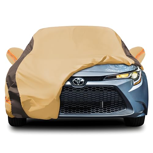 Corolla Car Cover Heavy Duty Waterproof All Weather Compatible with Toyota Corolla Sedan