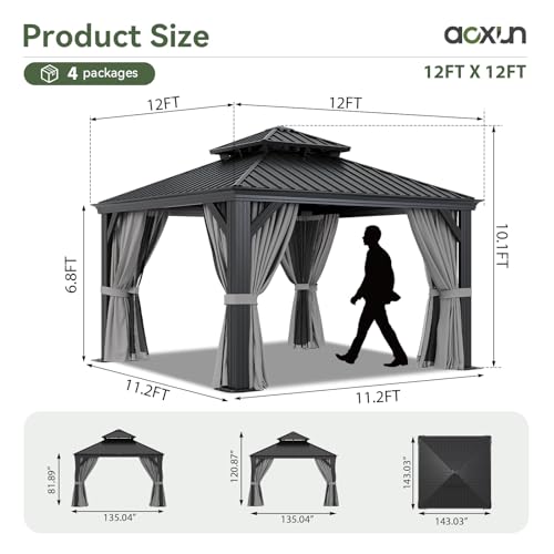 12' X 12' Hardtop Gazebo with Drainage System