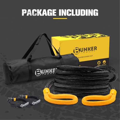 1"×30ft Kinetic Recovery Rope with 2 Soft Shackles Kit