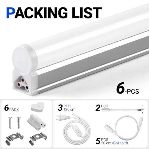 Pack of 6 LED T5 Shop Light 3FT (6 Count)