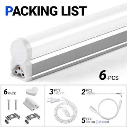 Pack of 6 LED T5 Shop Light 3FT (6 Count)