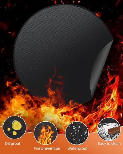 48" Round Fireproof Grill Mat for Deck & Patio