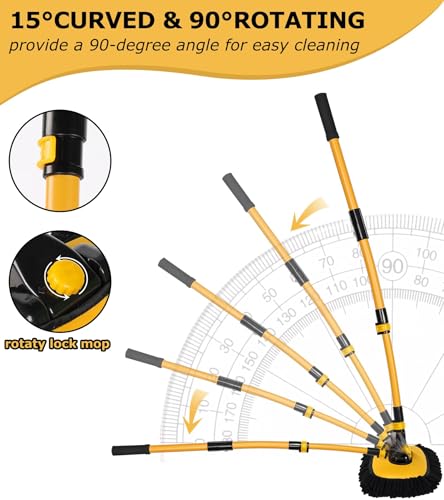 47.64" Car Wash Brush Mop Kit Mitt Sponge with Long Handle Car Cleaning Supplies Kit Tools Car Washing Duster Exterior Scratch Free