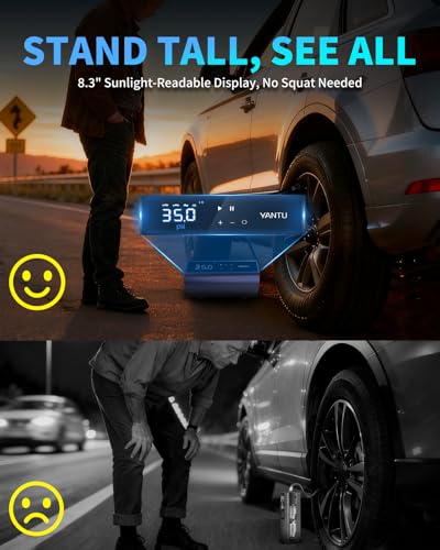 Dual Cylinder Tire Inflator Portable Air Compressor With 8.3