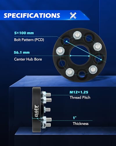 OMT 5x100 Wheel Spacers with 56.1mm Center Hub Bore