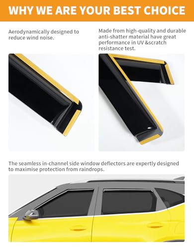 in Channel Window Visors Rain Guards for Kia Seltos 2021