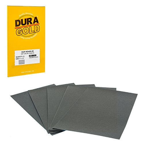 Premium 400 Grit Wet or Dry Sandpaper Sheets (25 Count)