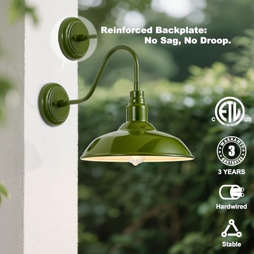 14in Outdoor Gooseneck Lights for Farmhouse