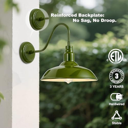 14in Outdoor Gooseneck Lights for Farmhouse