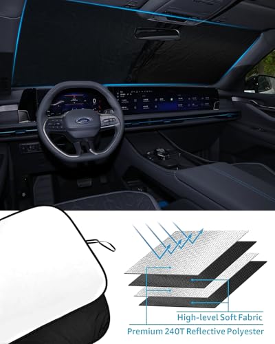 2026 Upgrade Foldable Front Windshield Sunshade fit for Ford Edge 2015