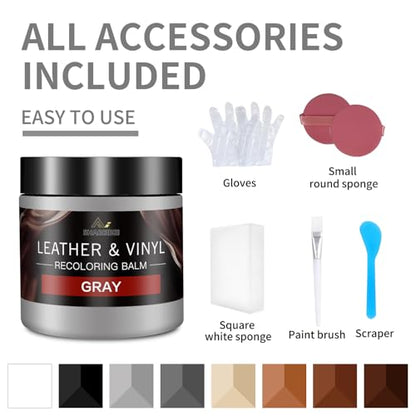 Leather Recoloring Balm and Leather Repair Kit for Furniture (8 Fl Oz)