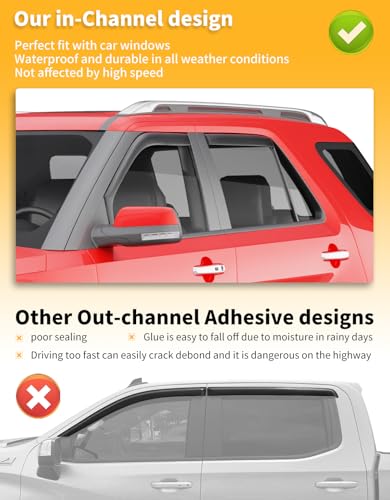 in Channel Window Visors Rain Guards for Ford Explorer 2011 (4 Count)