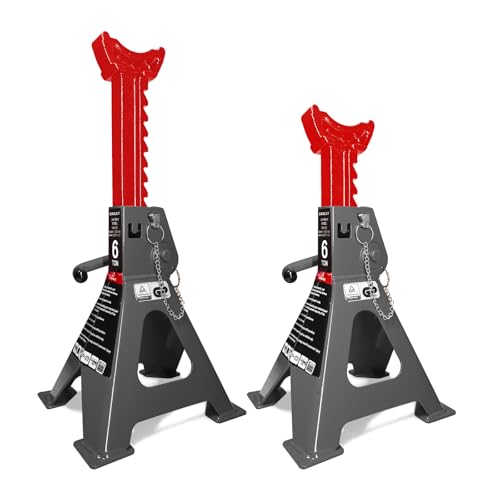 Car Jack Stands 6 Ton with Double Locking and Large Foot Base for Lifting Cars