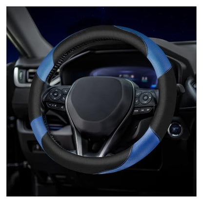 Soft Leather Steering Wheel Cover with Breathable Design and Anti
