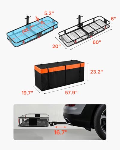 60"x20"x6" Hitch Cargo Carrier