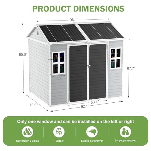 8x6x7 FT Resin Storage Shed w
