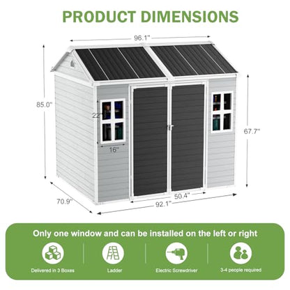 8x6x7 FT Resin Storage Shed w