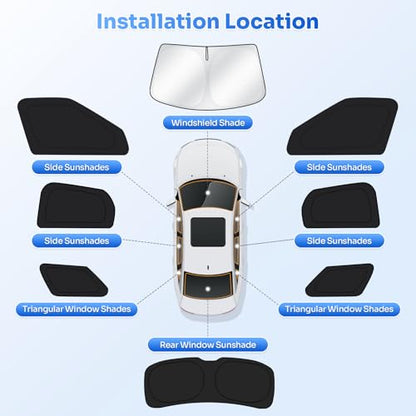 Window Shades for 2026 Hyundai Palisade LX3 Accessories Windshield Sun Shade Side Rear Window Covers Sunshade Sun Visor Shield Privacy Protection for Camping Keep Vehicle Cool Black 8PCS (8 Count)