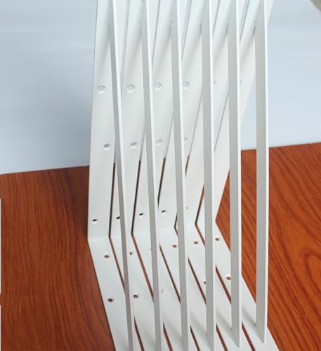 16 Pack L16 x H 10" White Heavy Duty Shelf Brackets with Screws Metal Shelf Brackets Shelf Support Angle Brackets for Shelves L Brackets Heavy Duty Floating Shelf (16 Count)