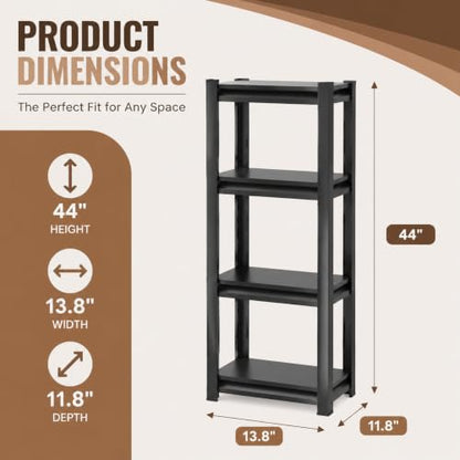 Heavy Duty Metal Bookshelf Adjustable Storage Shelving Unit for Home Office (5 Count)