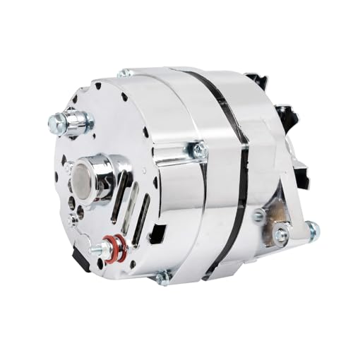New Chrome 1 Wire Self Exciting Alternator High Output 120Amp Replacement for GM 305 350 BBC SBC 10SI for Chevy for Buick Street Rod Hot Rod