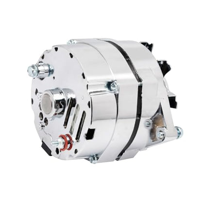New Chrome 1 Wire Self Exciting Alternator High Output 120Amp Replacement for GM 305 350 BBC SBC 10SI for Chevy for Buick Street Rod Hot Rod