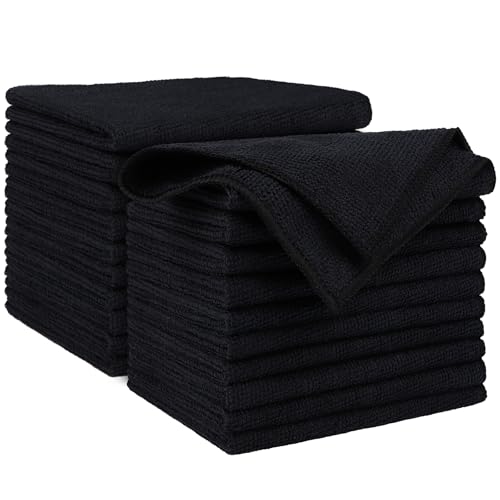 Microfiber Cleaning Cloth Black 20PK (20 Count)