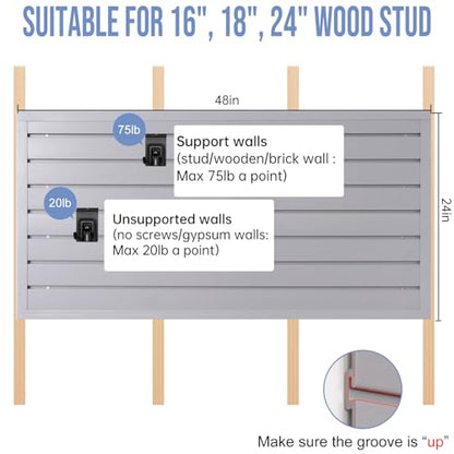 Slatwall Panels Garage Slat Wall Storage Systems 4'x4'