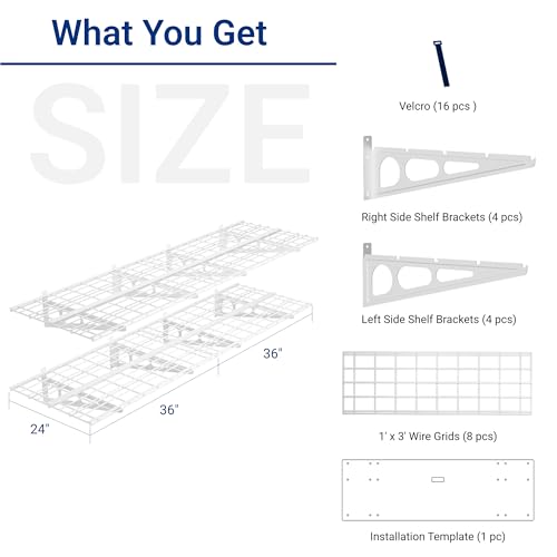 2 Pack 2x6ft Garage Shelving with Hooks (2 Count)