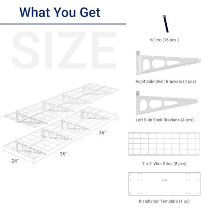2 Pack 2x6ft Garage Shelving with Hooks (2 Count)