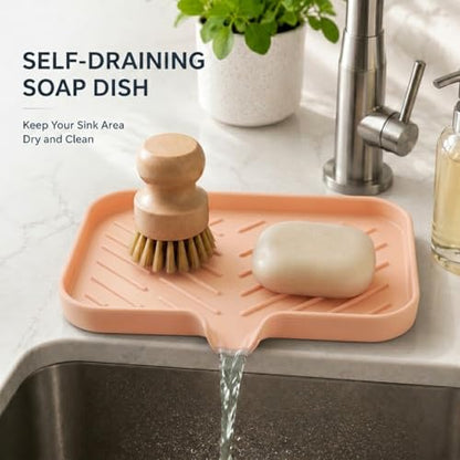 Silicone Soap Dish with Drain Spout