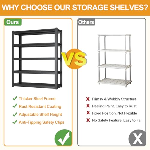 63H Metal Kitchen Storage Shelves