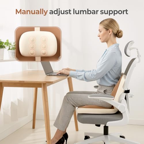 2 in1 Truck Seat Cushion and Lumbar Support Pillow Memory Foam Car Seat Cushion with Adjustable Strap for Truck Driver Long Drives