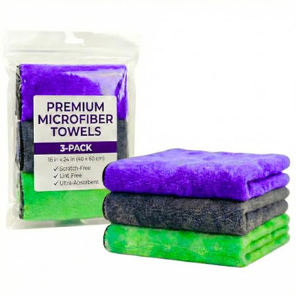 PAKS 3 Pack Reusable Microfiber Towels (3 Count)