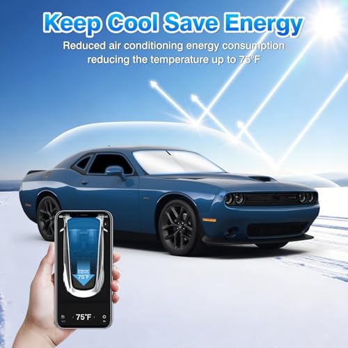 Windshield Sun Shade for Dodge Challenger 2015 (6 Count)