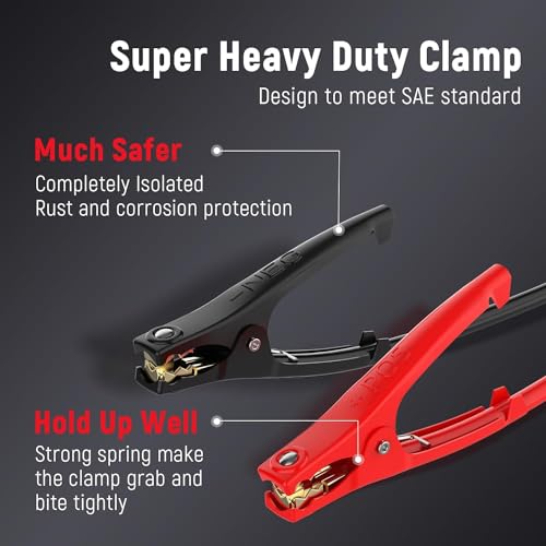 8 Gauge 12FT Jumper Cables Heavy Duty Booster